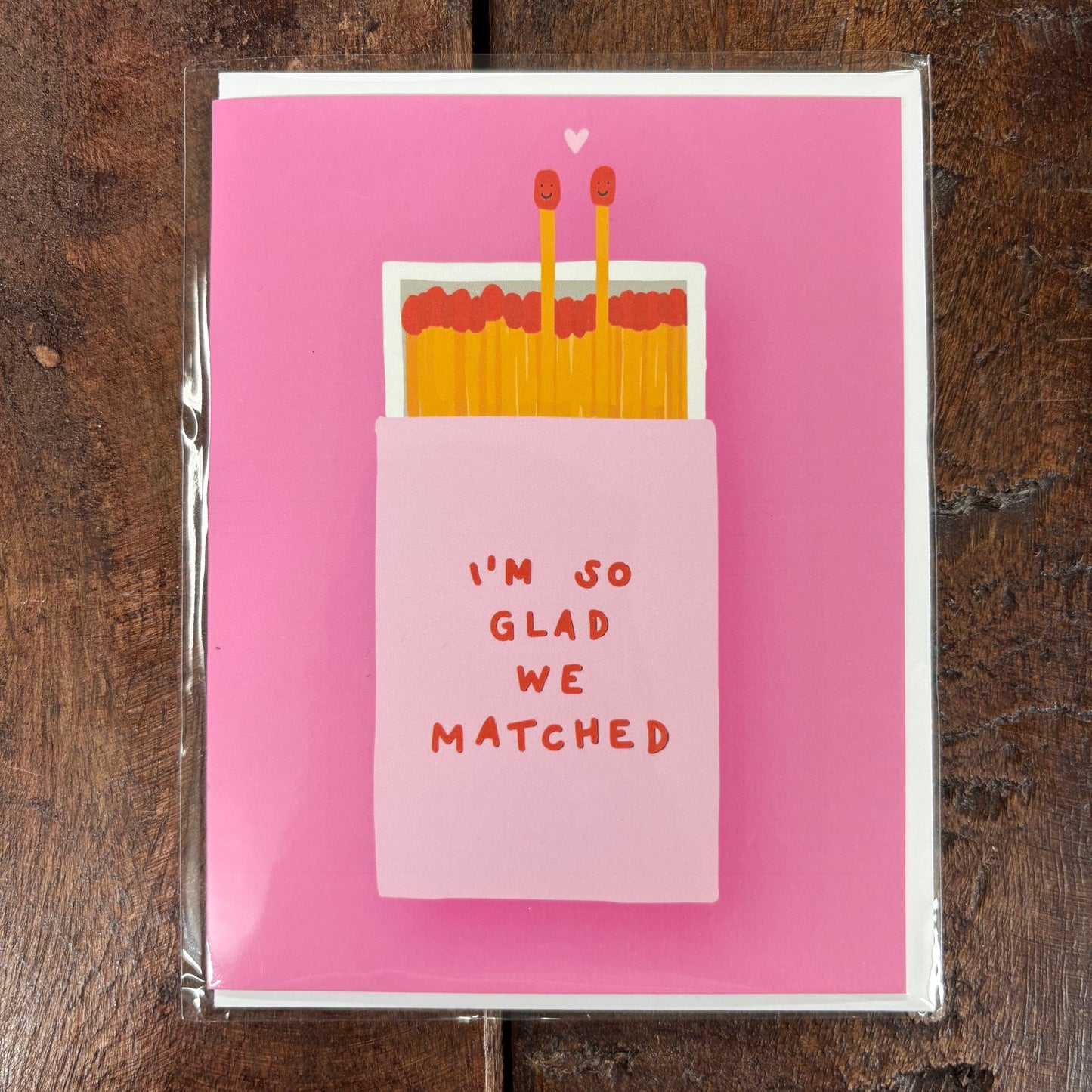 Glad We Matched Greeting Card - Inviting Affairs
