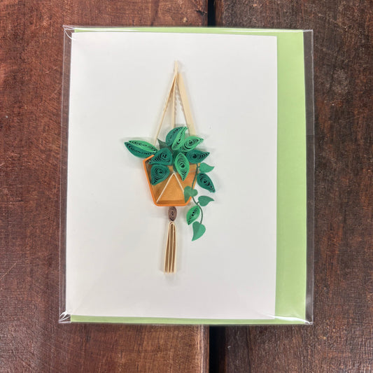 Mini Hanging Plant Quilling Card