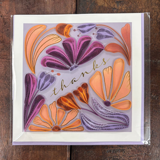 Thanks Floral Quilling Card