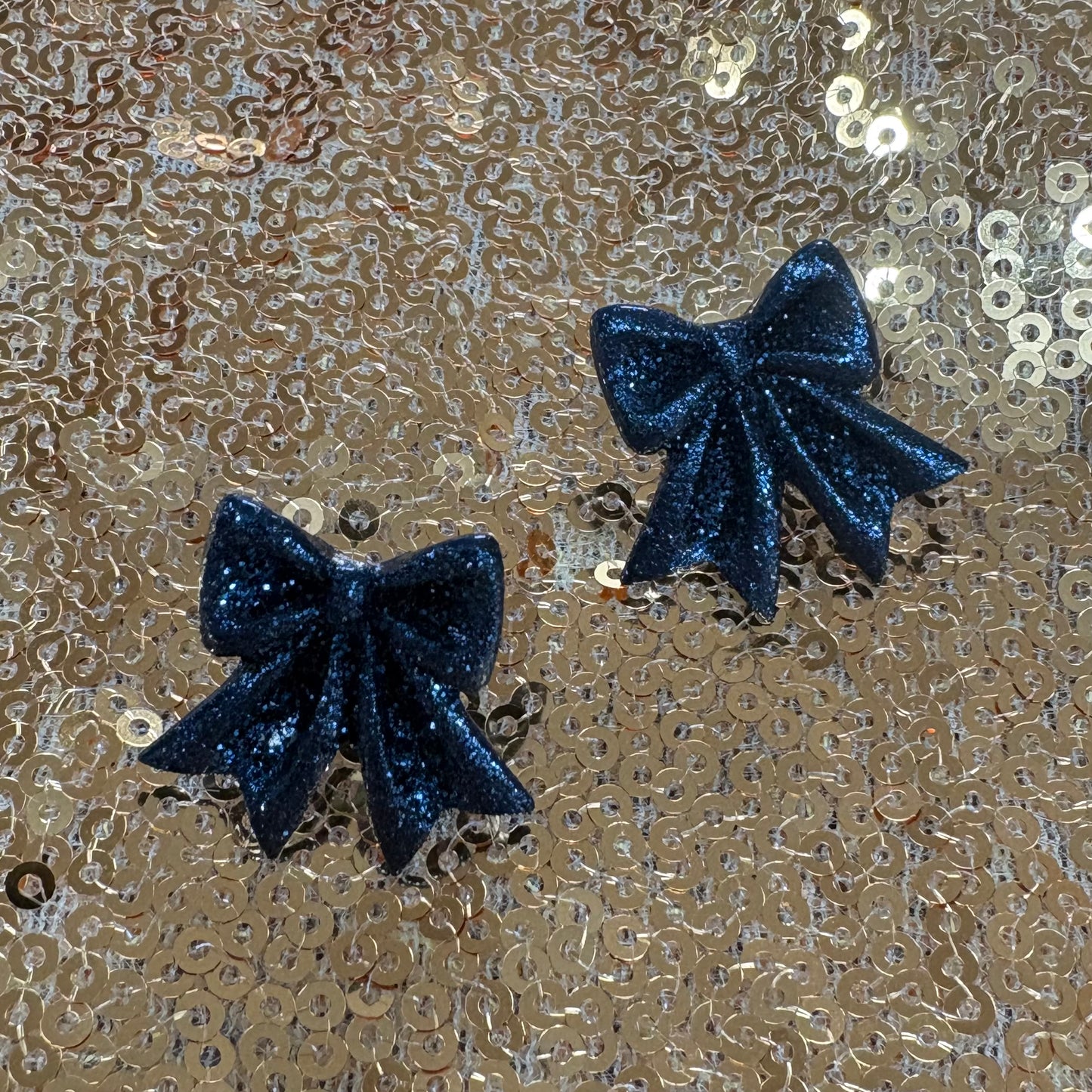 Glitter Bow Stud Earrings - Sensibling Corp.