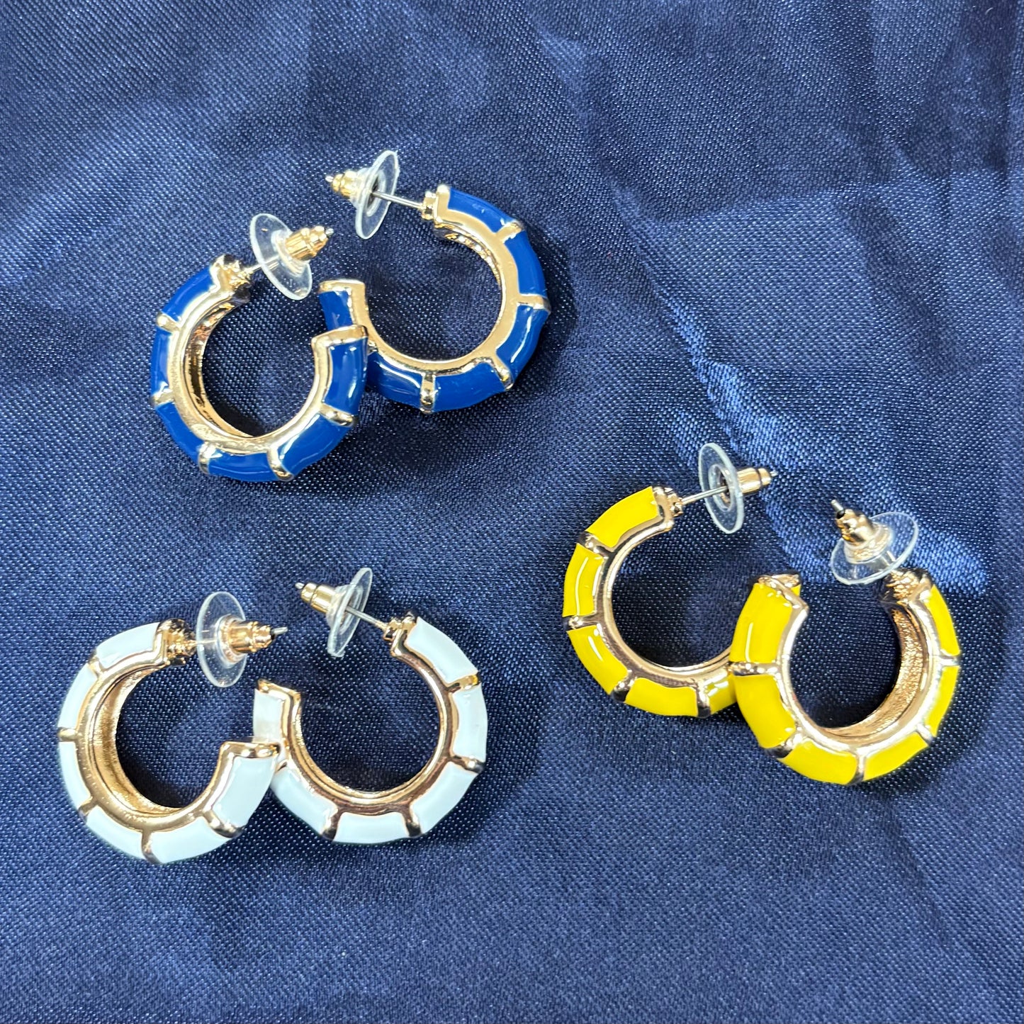 Enamel Bamboo Hoop Earrings - Sensibling Corp.