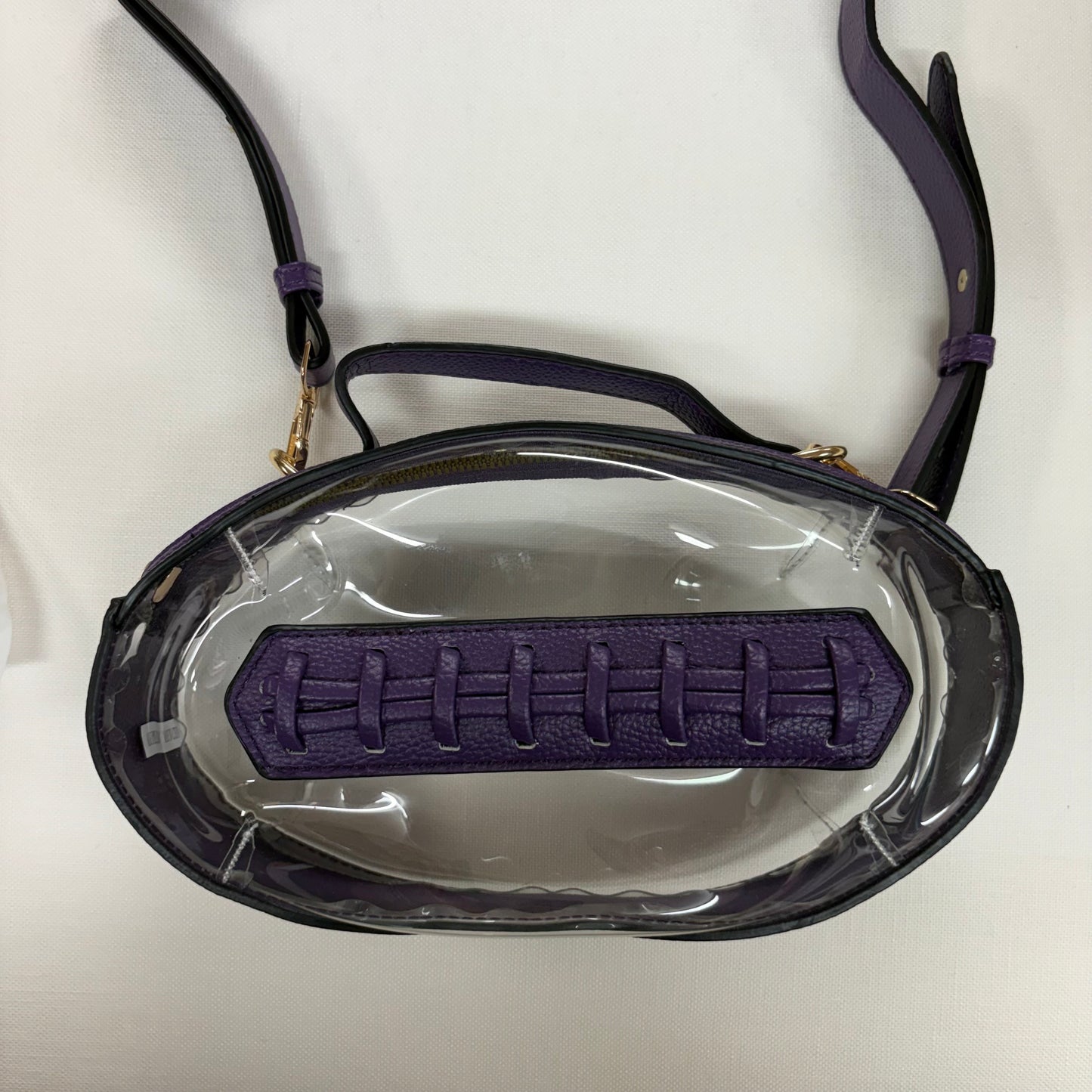 Football Shaped Clear Bag - Purple - Sensibling Corp.
