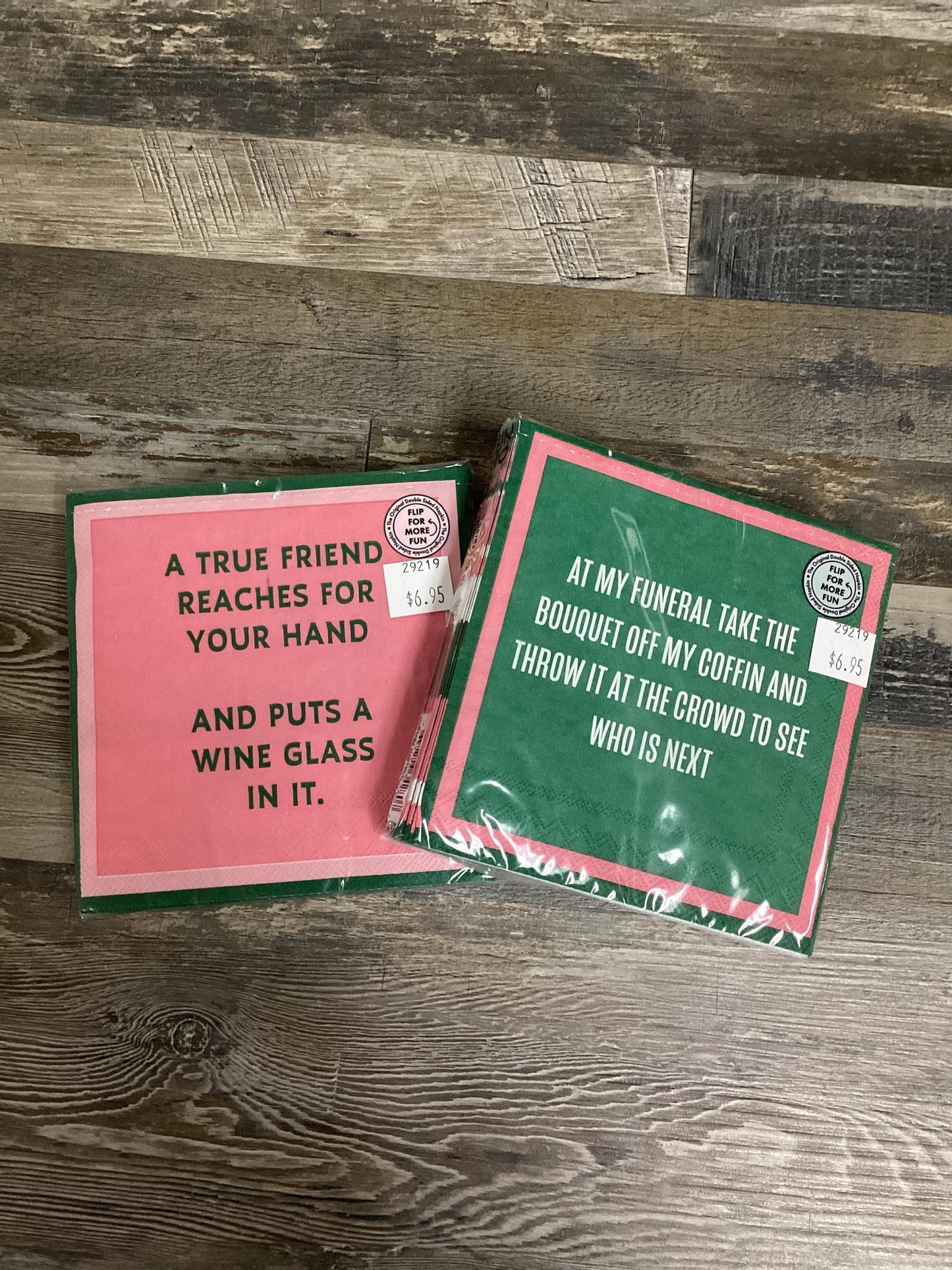 "A True Friend Reaches For Your Hand..." Napkins- Drinks On Me