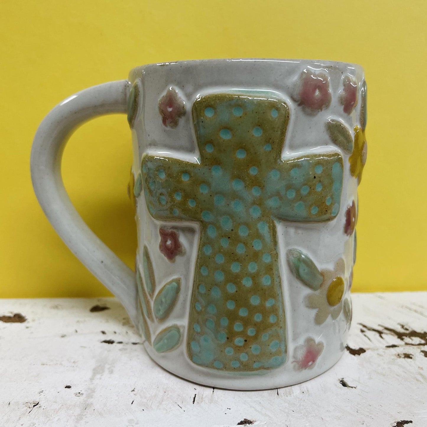 Cross and Flowers Mug - Glory Haus