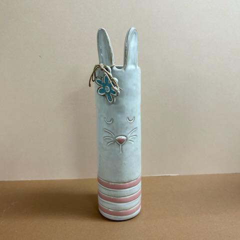 Pink Bunny Stem Vase- Easter Mud Pie
