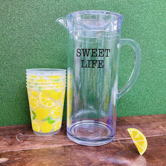 Sweet Life Acrylic Pitcher Set - Mud Pie
