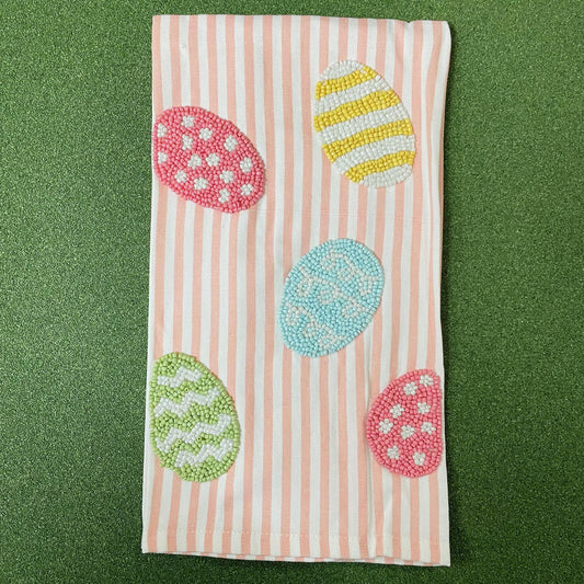 Egg Easter Beaded Towel - Mud Pie