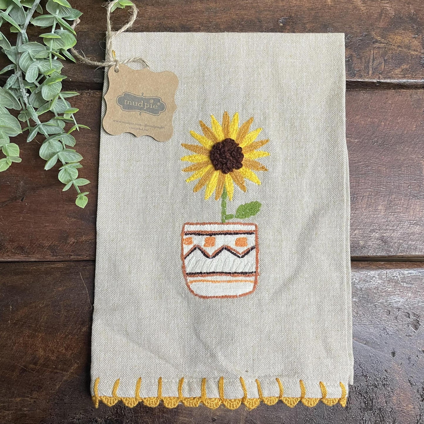 Single Sunflower Towel- Mud Pie