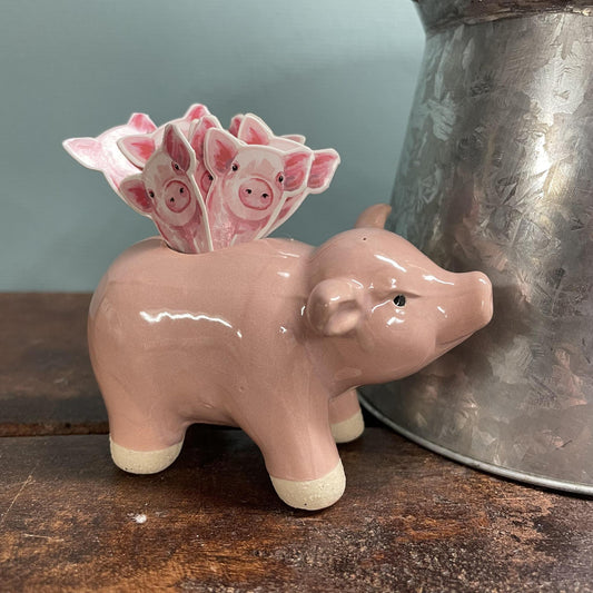 Pink Pig Toothpick Holder- Mud Pie