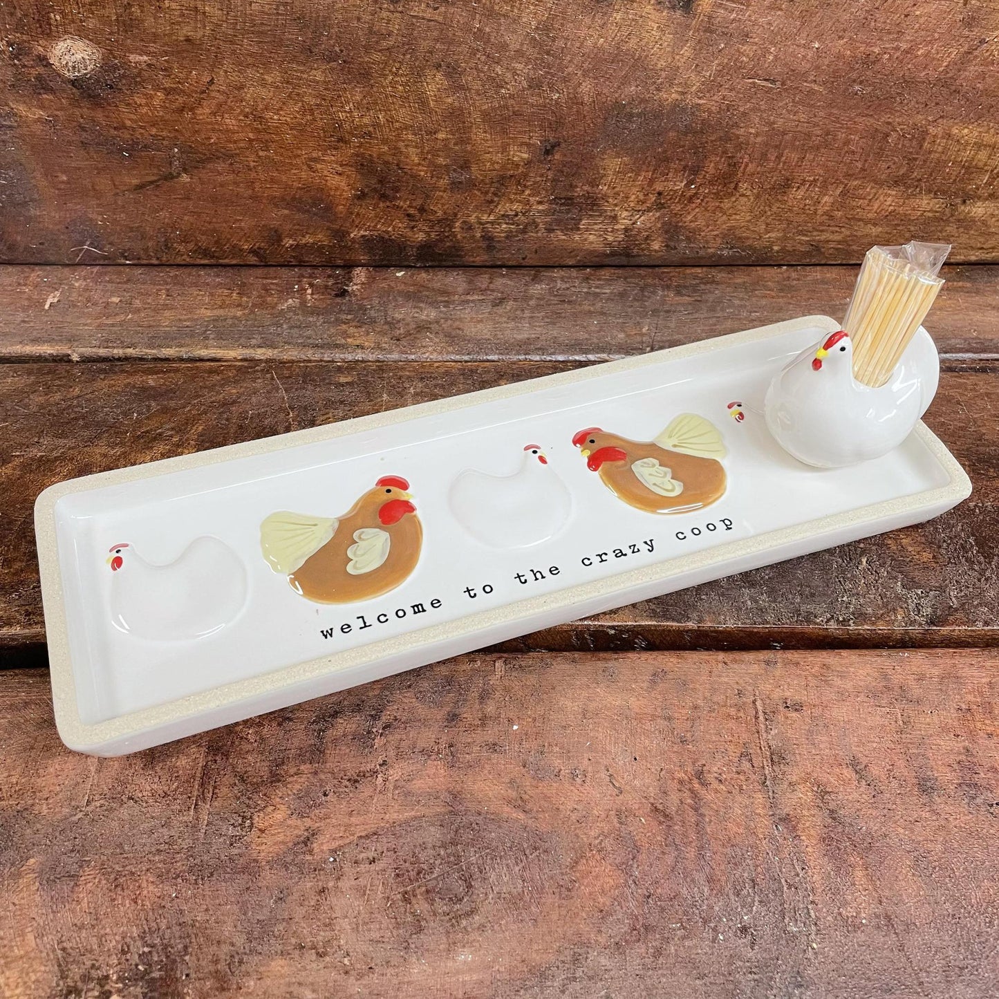 Farm Chicken Toothpick Tray - Mud Pie
