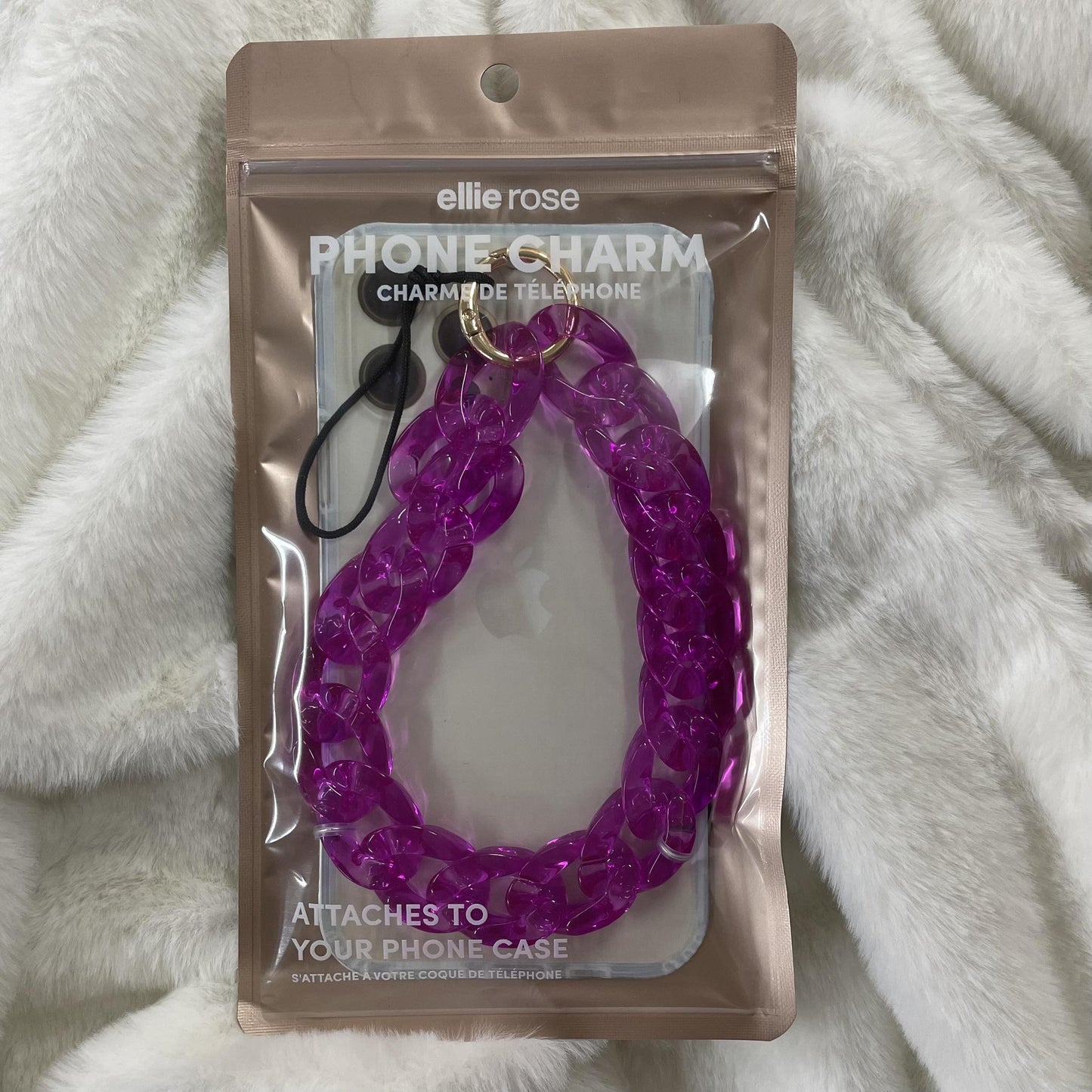Hot Pink Chain Phone Charm- Ellie Rose