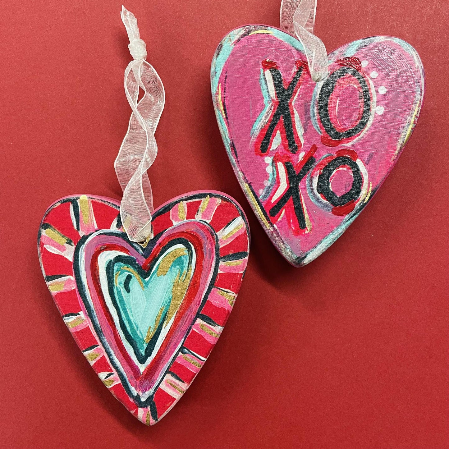 Wooden Valentine's Ornaments - Glory Haus