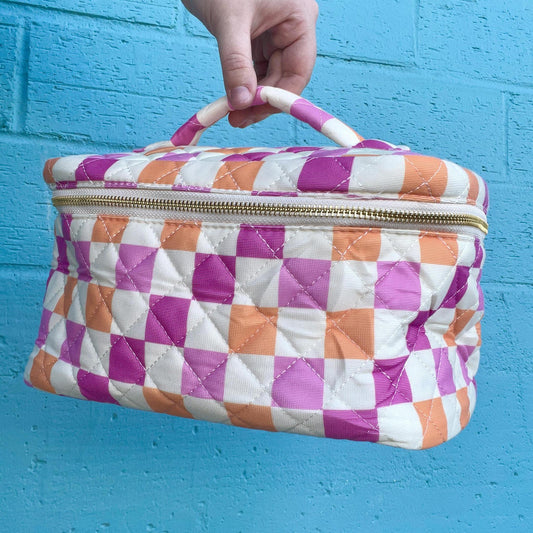 Checkered Cosmetic Bag- Mugsby