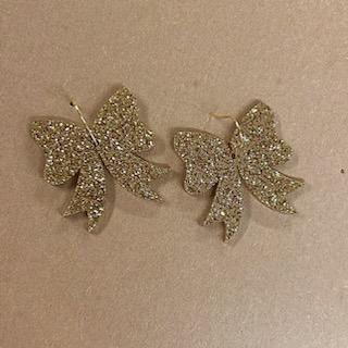 Glitter Bow Earrings- Doohickies
