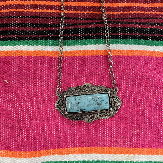 Pendent Rectangle Necklace - Boho Ranch