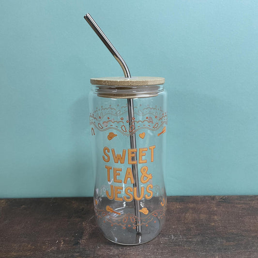 Sweet Tea and Jesus Glass Tumbler - Callie Danielle