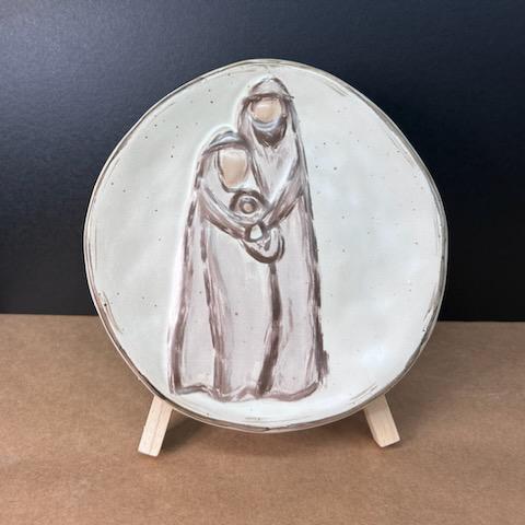 Mary & Joseph Plate Stand- Mud Pie