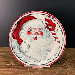 Candy Cane Santa Salad Plate- Mud Pie