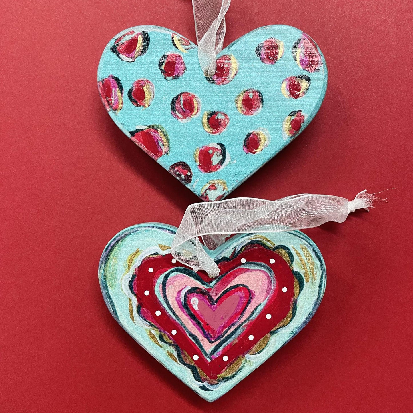 Wooden Valentine's Ornaments - Glory Haus