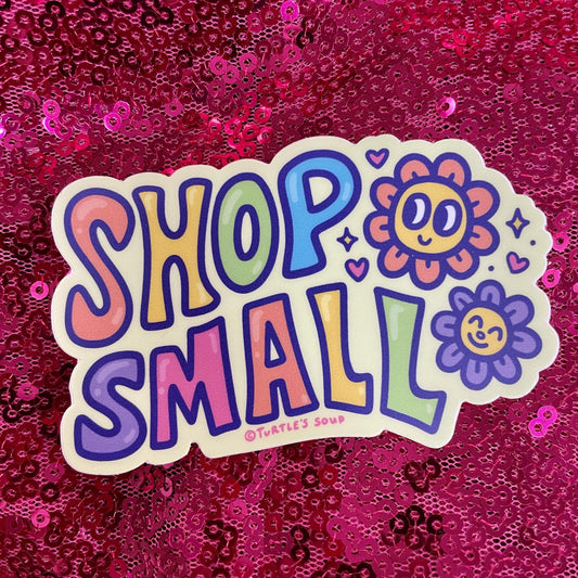 Shop Small Retro Sticker