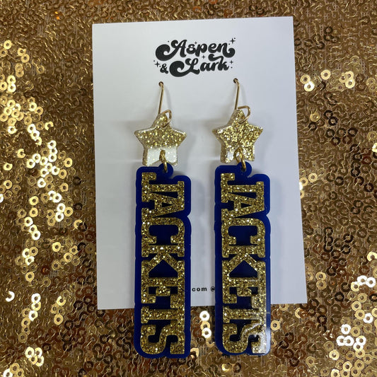 Glitter Jackets Star Earrings - Aspen and Lark