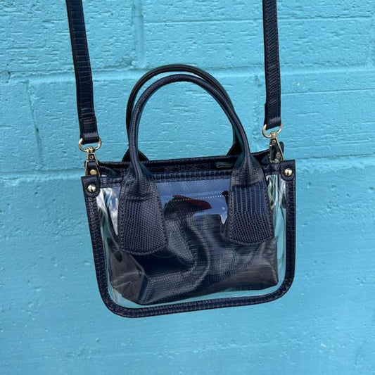 Navy Stacey Clear Purse- Jen & Co.