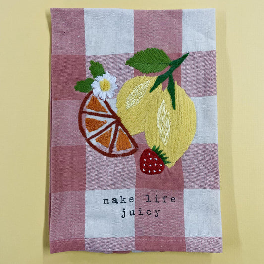 Make Life Embroidered Towel - Mud Pie