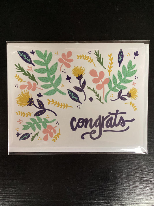 "Congrats" w/ Flowers Card