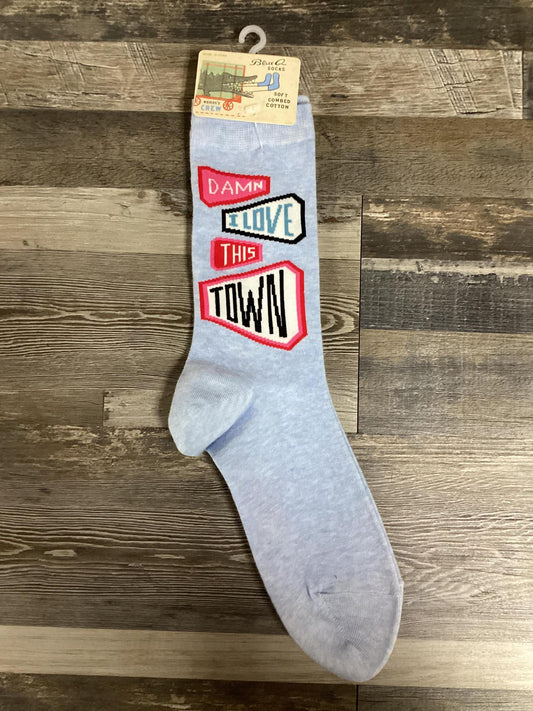 "Damn I Love This Town" Socks- Blue Q