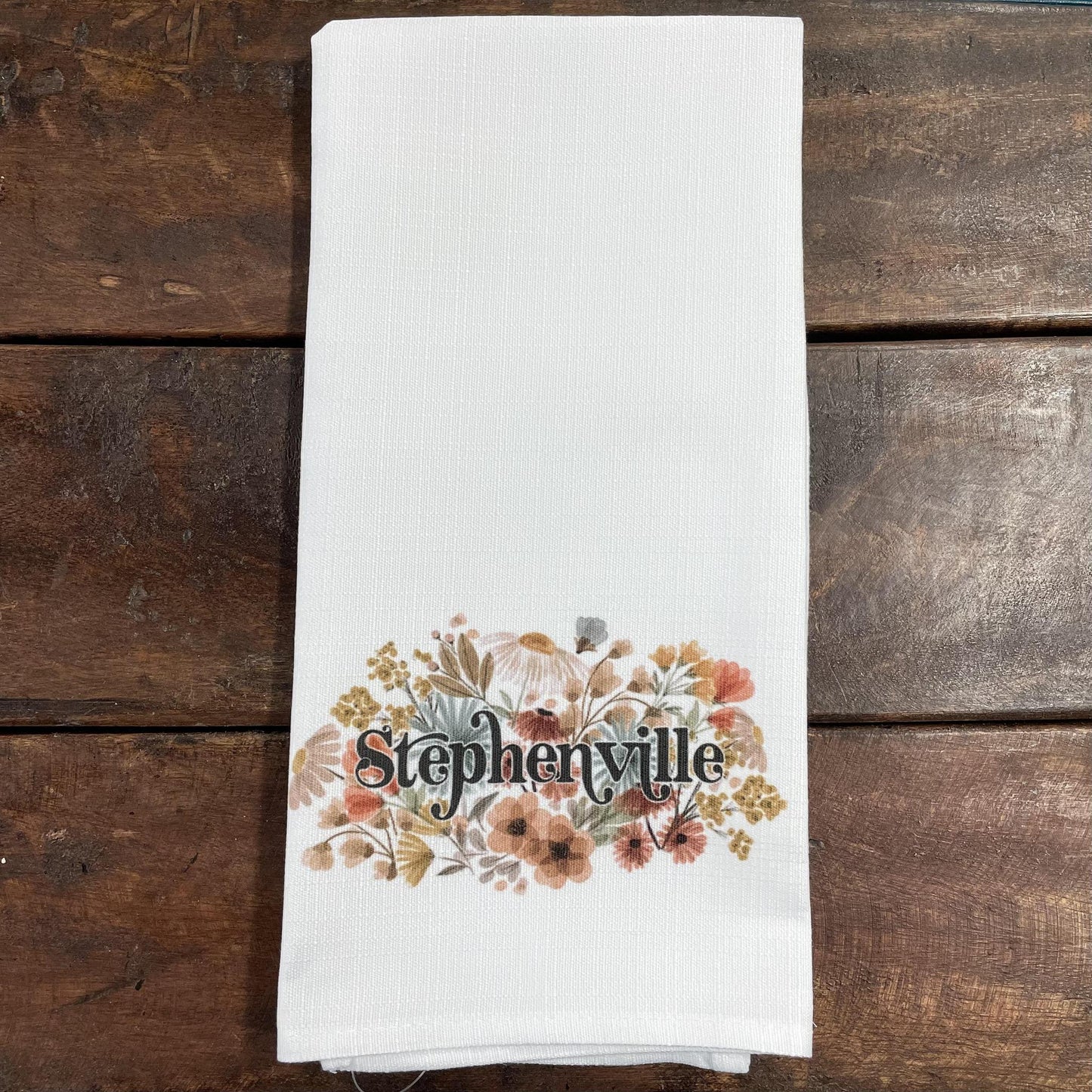 Stephenville Neutral Floral Dish Towel- Little Birdie