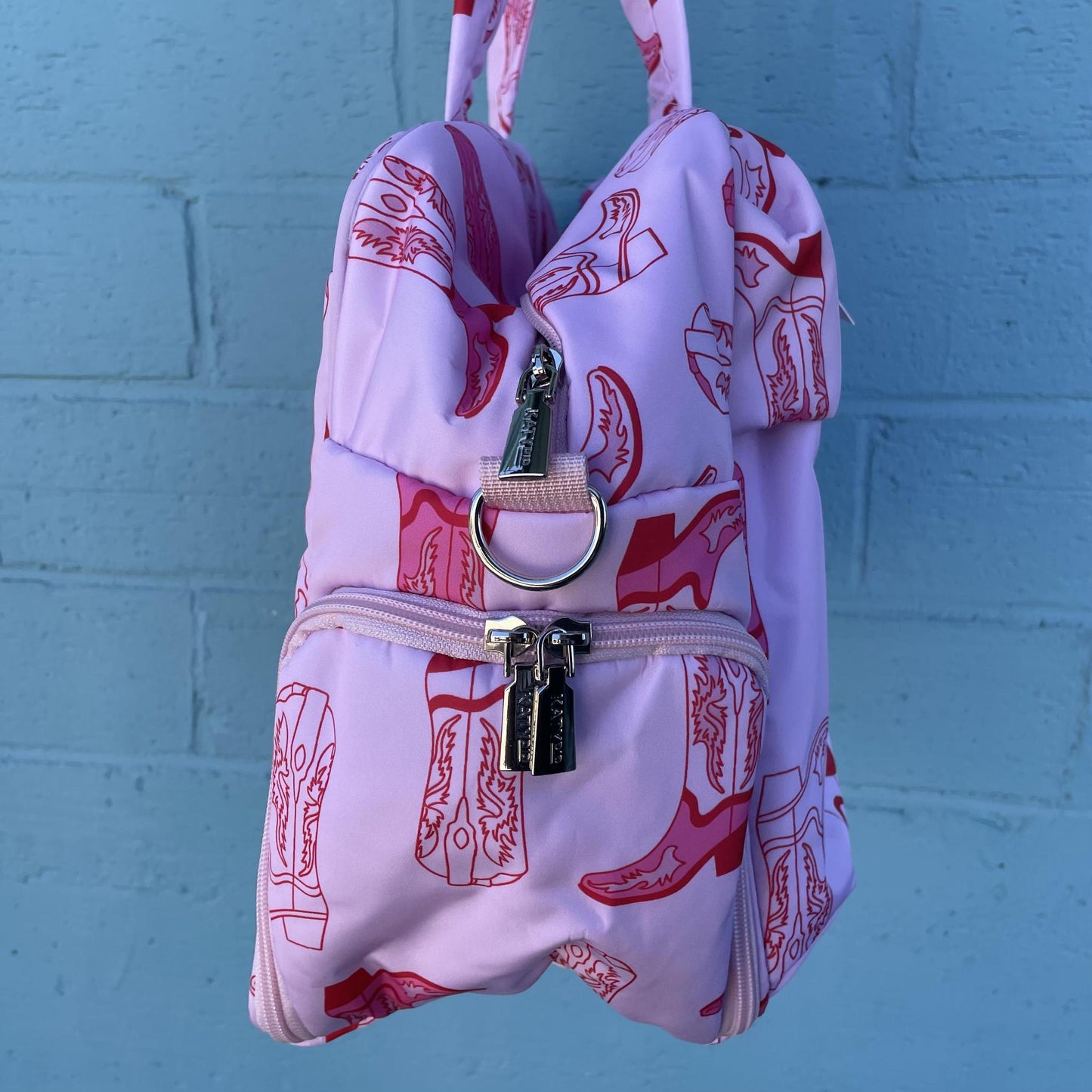 Light Pink Western Boots Weekender Bag - Katydid