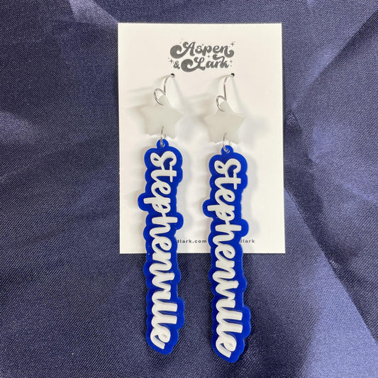 Blue and White Stephenville Earrings - Aspen & Lark