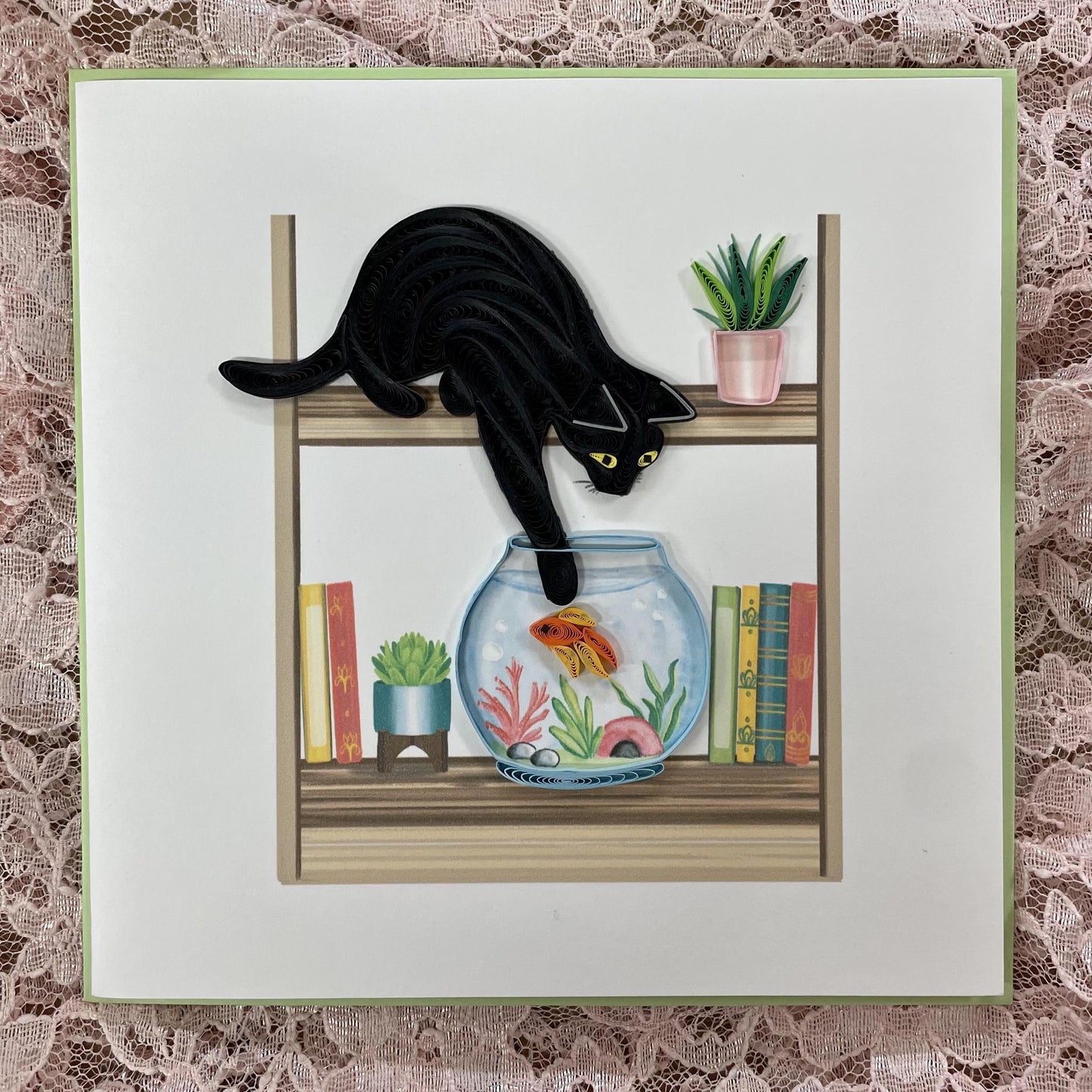 Mischievous Cat- Quilling Card