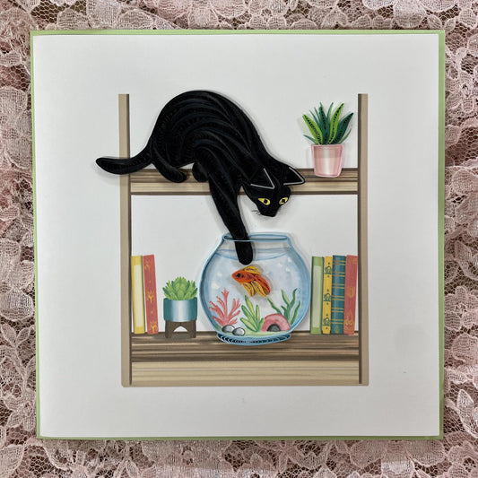 Mischievous Cat- Quilling Card