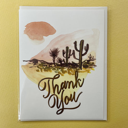 Abstract Cactus Thank You Card