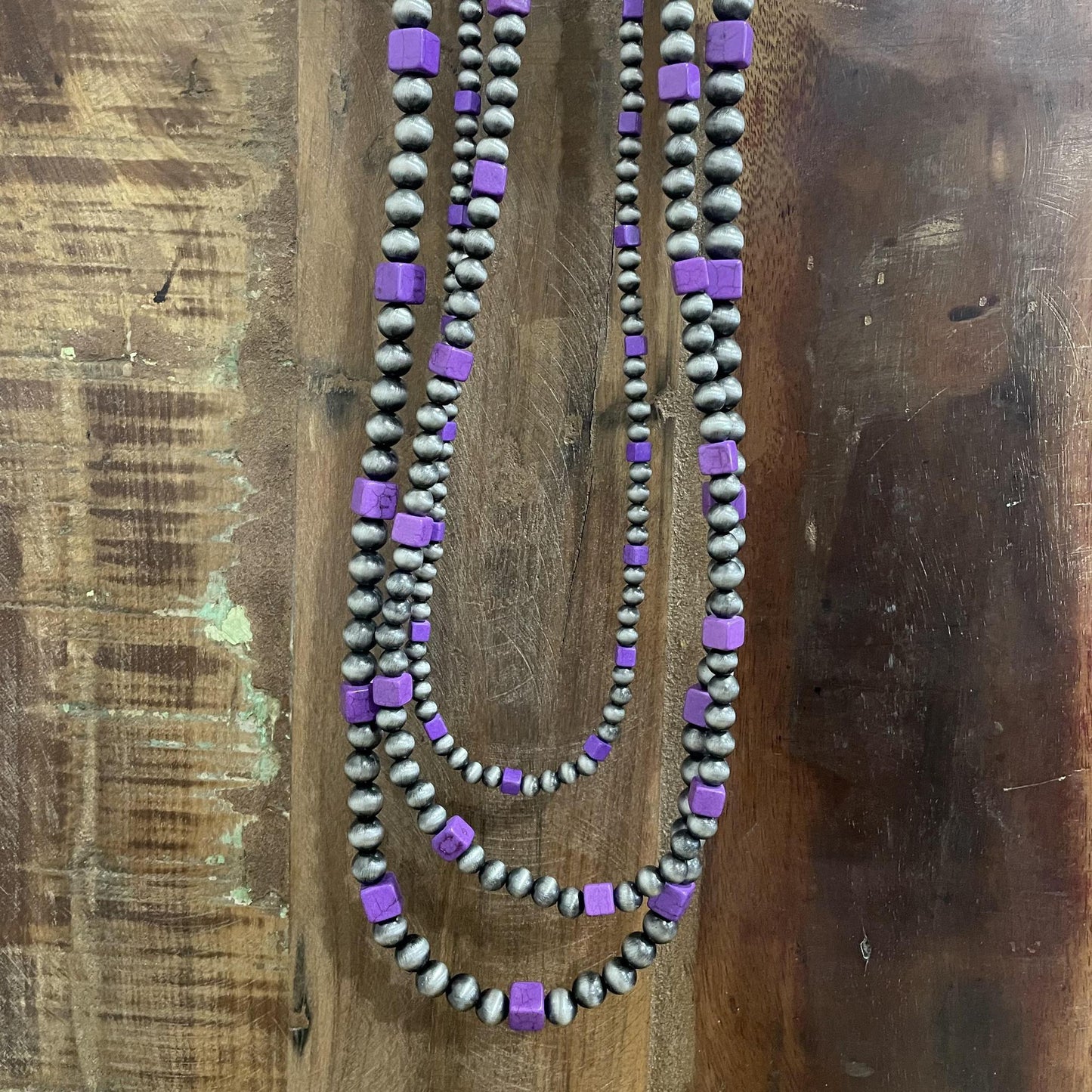 Purple & Navajo Layered Necklace- Dallas