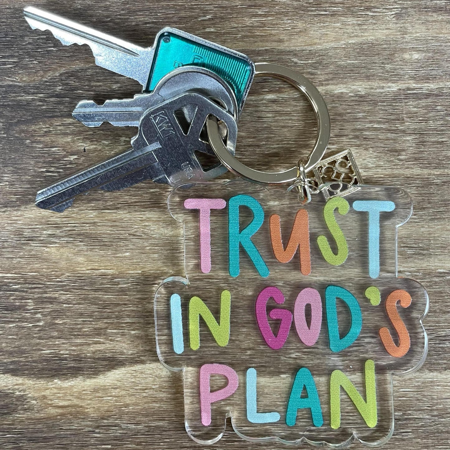 Trust in God's Plan- Keychain- Mary Square