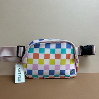 Multicolored Checkered Pattern Belt Bag- Katydid
