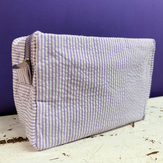 Seersucker Spring Bag - Purple Stripes