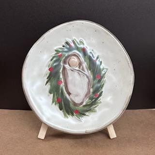 Baby Jesus Plate Stand- Mud Pie