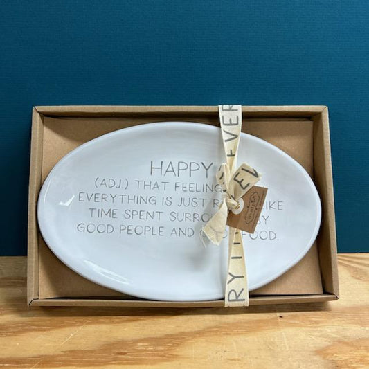 Define Happy Sentiment Tray- Mud Pie