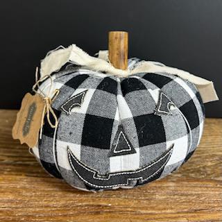 Buffalo Check Pumpkin Sitter- Mud Pie