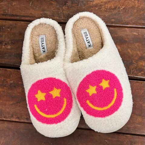Neon Star Smiley Slippers- Katydid