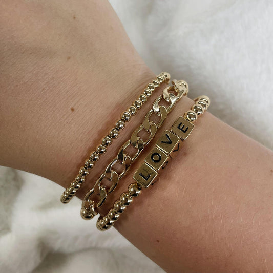 LOVE Gold Bracelet Set- FC