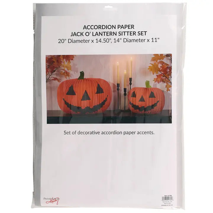Paper Jack O Lantern Decor Set - Primitives By Kathy